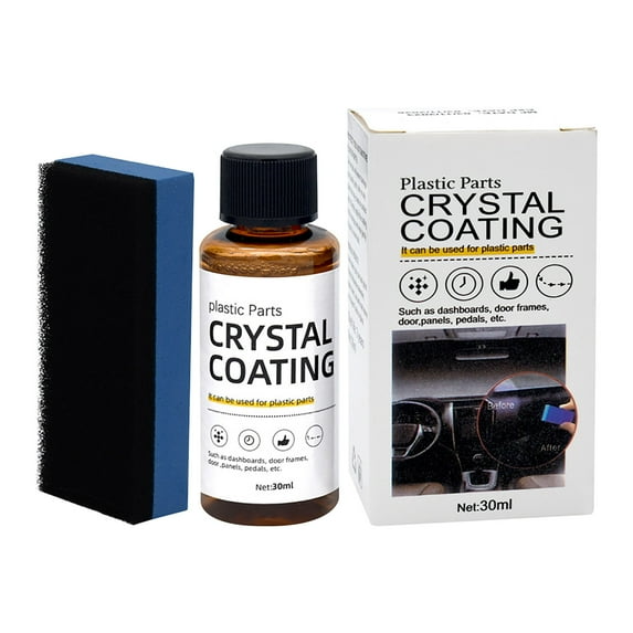 KQJQS Crystal Coating for car,Plastic Parts Crystal Coating,Plastic Parts Crystal Coating for Car,Easy to Use Car Refresher, Great Gloss Protection