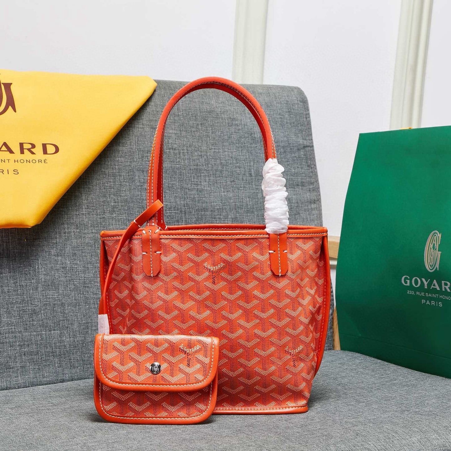 ๐ Coated Canvas Mini Tote Bag With Pouch