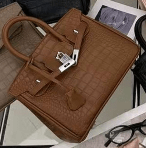 ๐ Shiny Crocodile Leather Palladium Hardware Bag 25cm