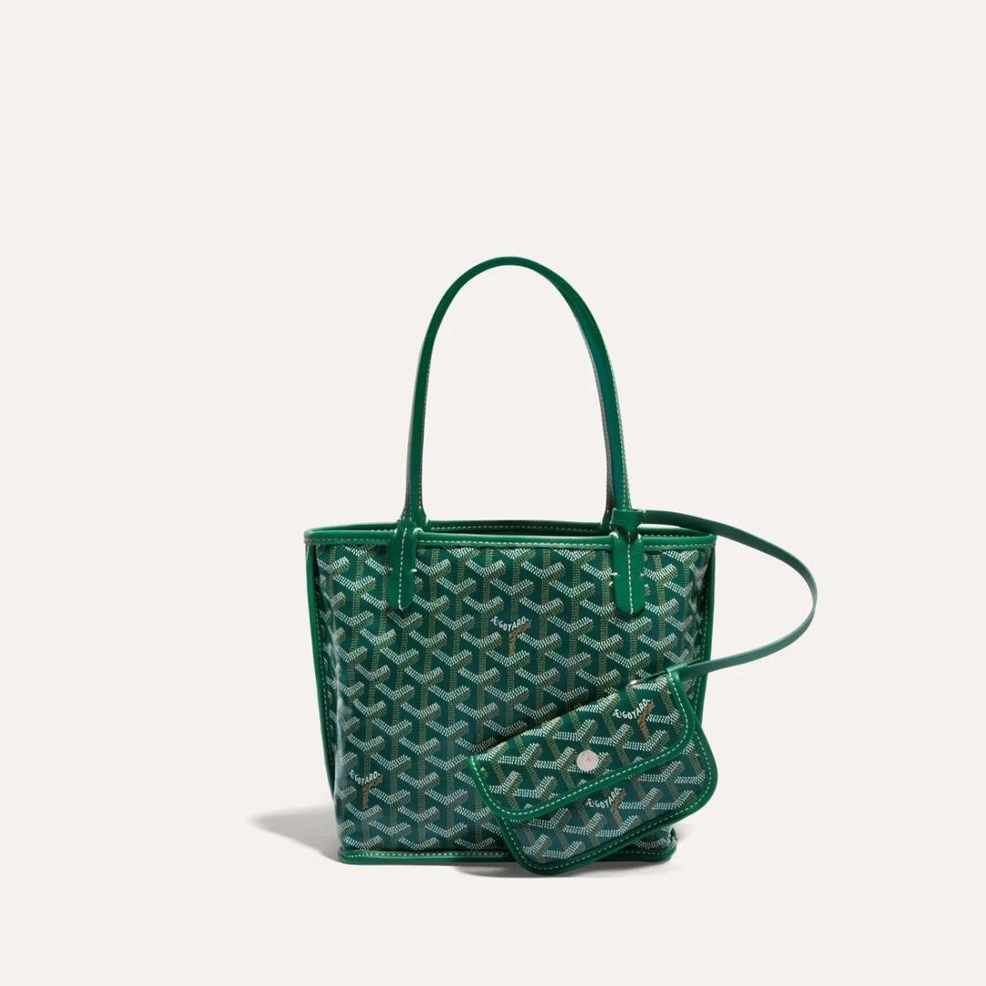 ๐ Coated Canvas Mini Tote Bag With Pouch
