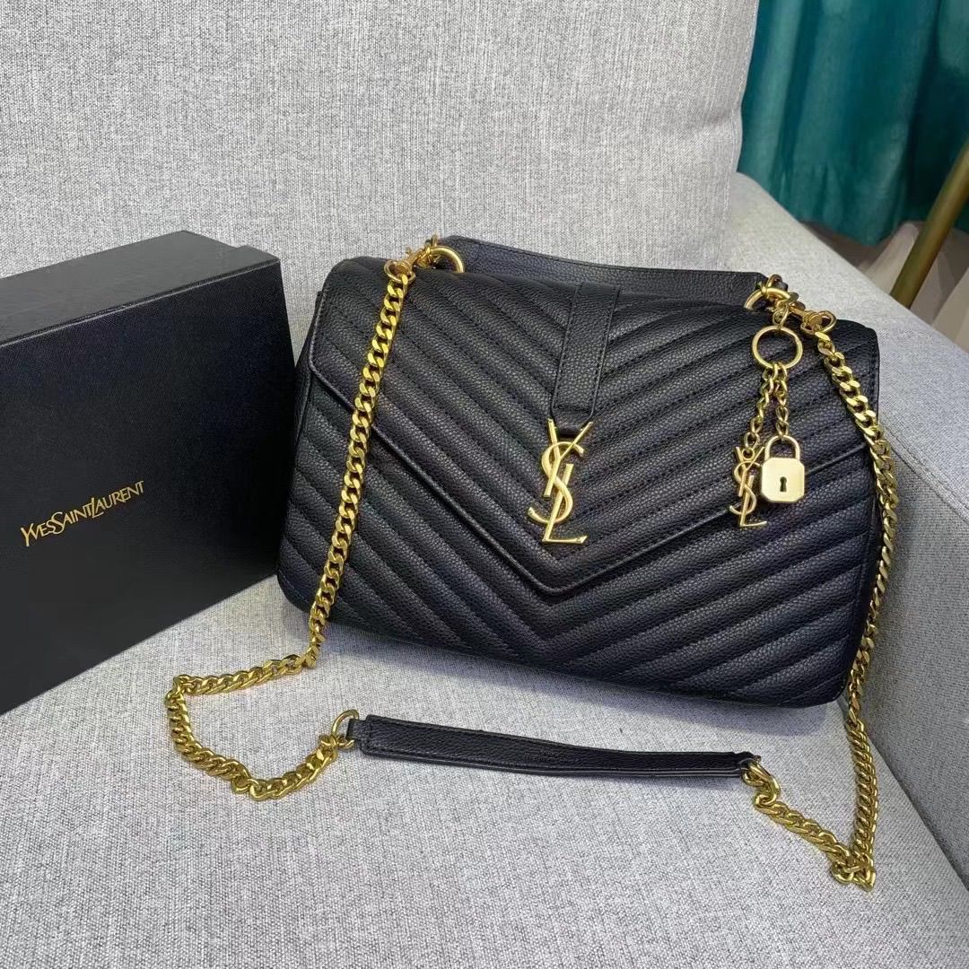 πππ πππππ Saint Paris Black Matelasse Leather Large College Cassandre Flap Bag