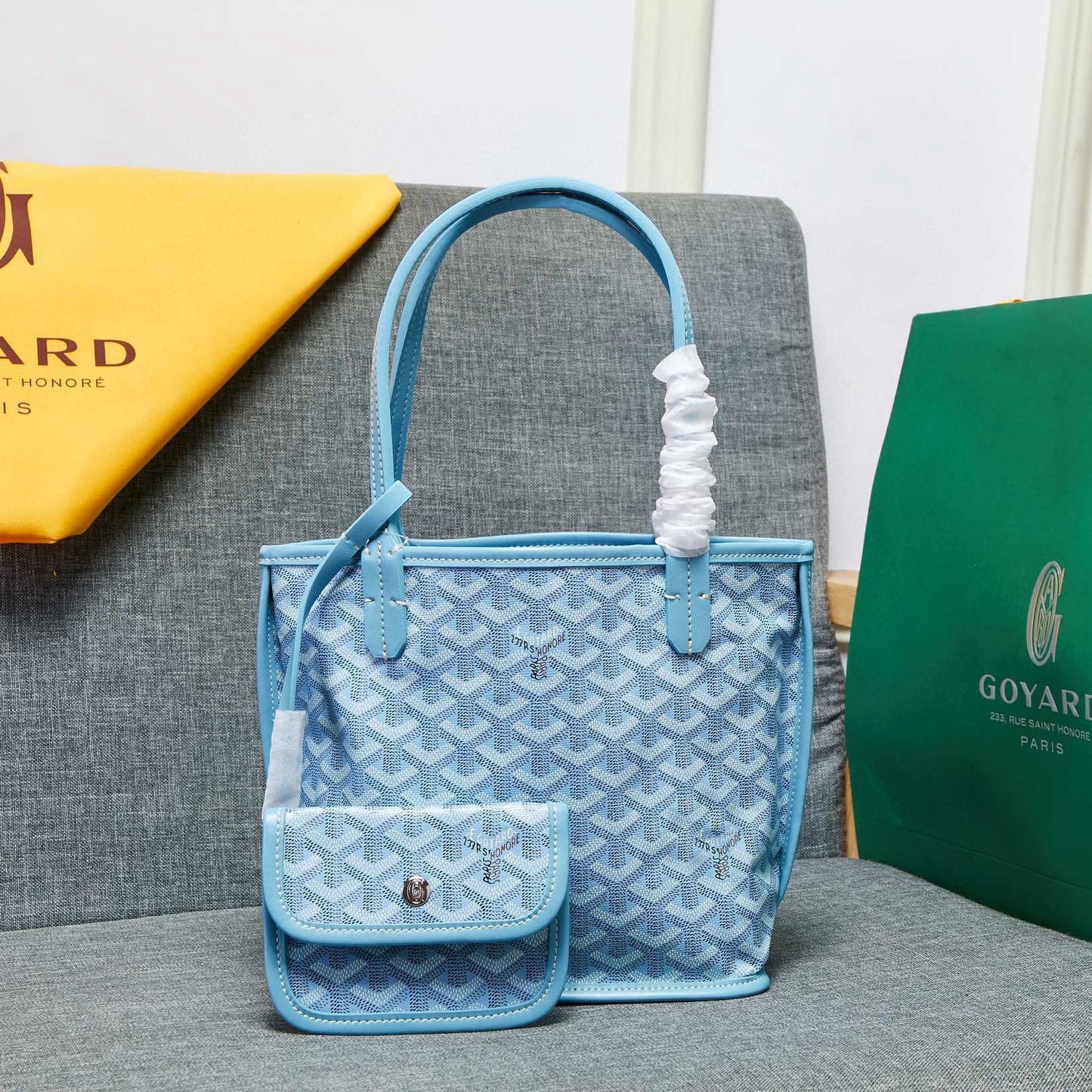 ๐ Coated Canvas Mini Tote Bag With Pouch