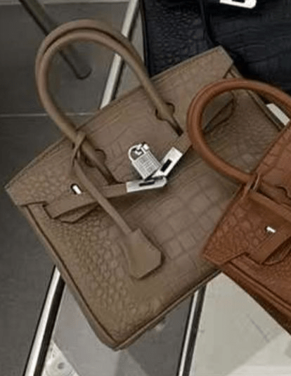 ๐ Shiny Crocodile Leather Palladium Hardware Bag 25cm