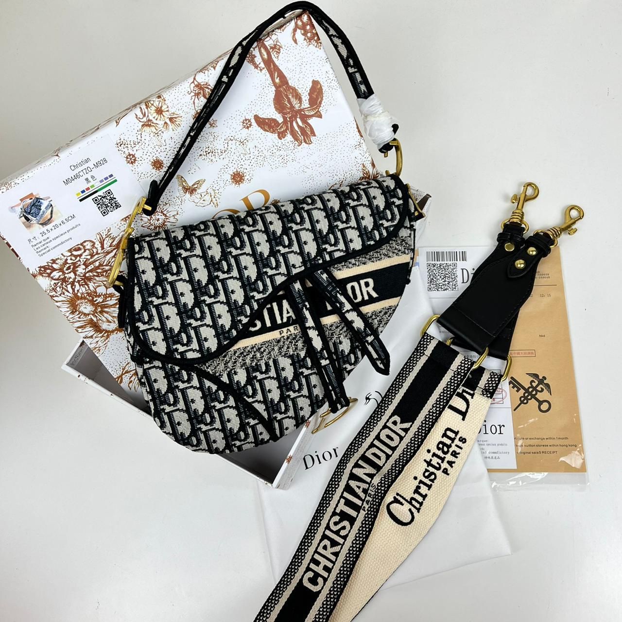 ๐๐๐๐ ๐ Oblique Embroidered Saddle Bag