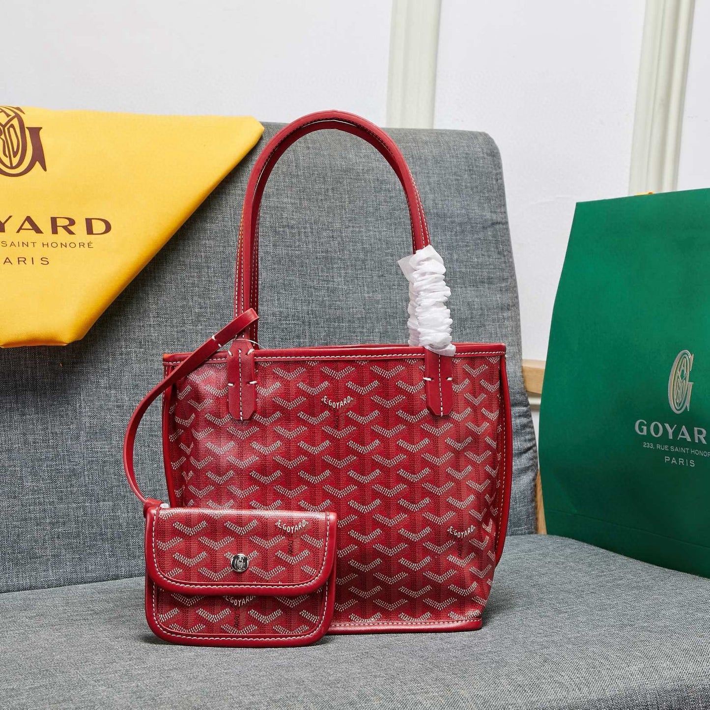 ๐ Coated Canvas Mini Tote Bag With Pouch