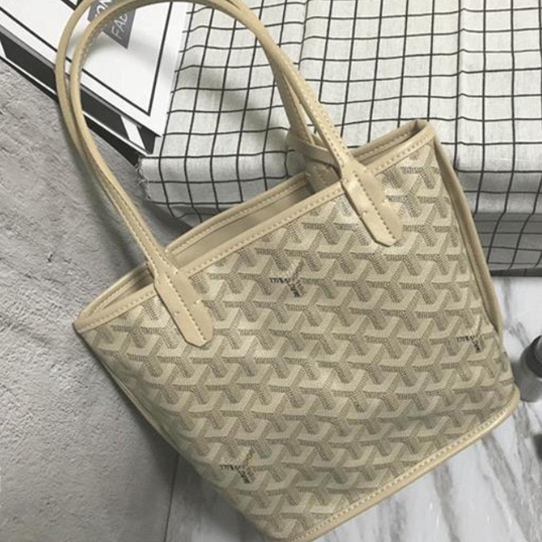 ๐ Coated Canvas Mini Tote Bag With Pouch