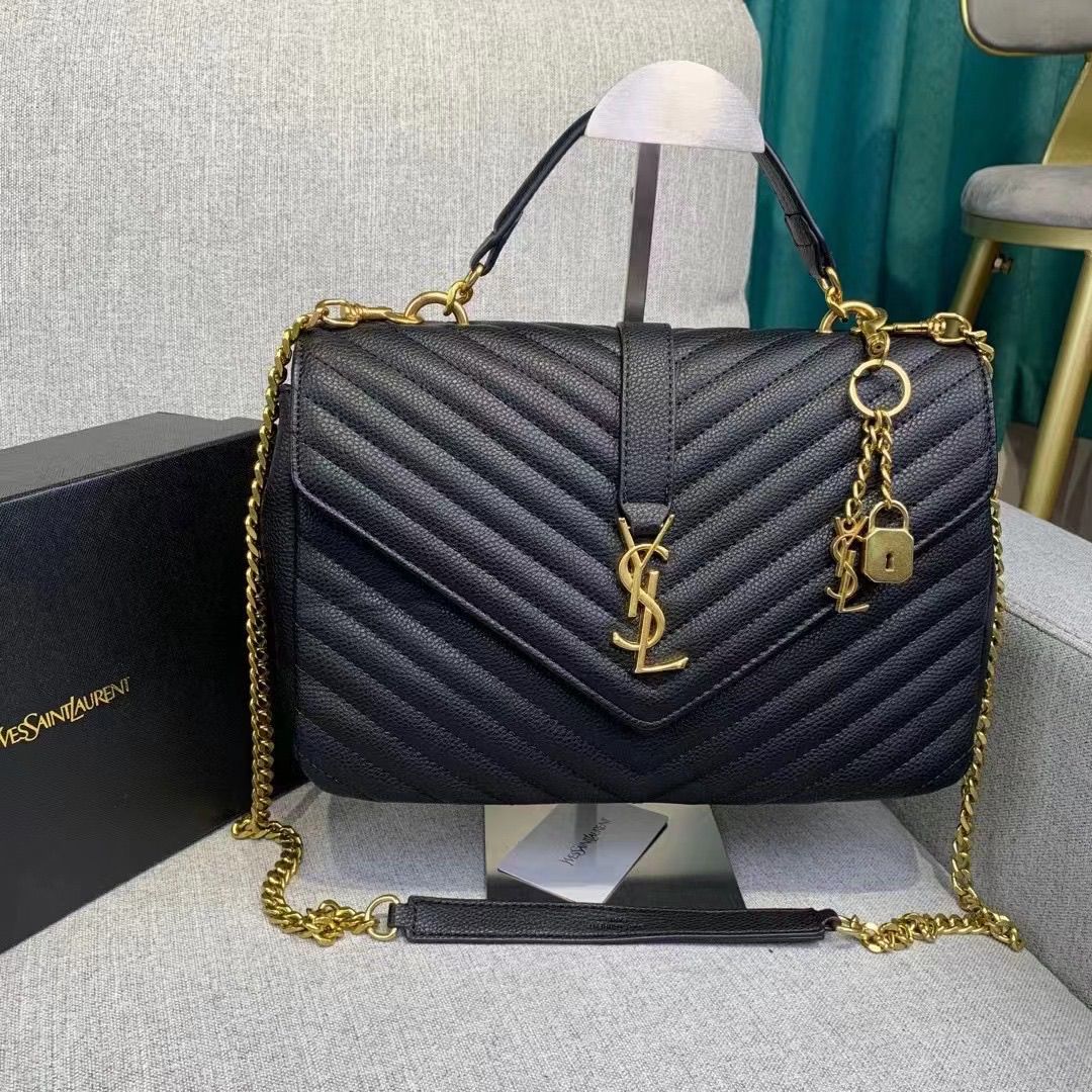 πππ πππππ Saint Paris Black Matelasse Leather Large College Cassandre Flap Bag