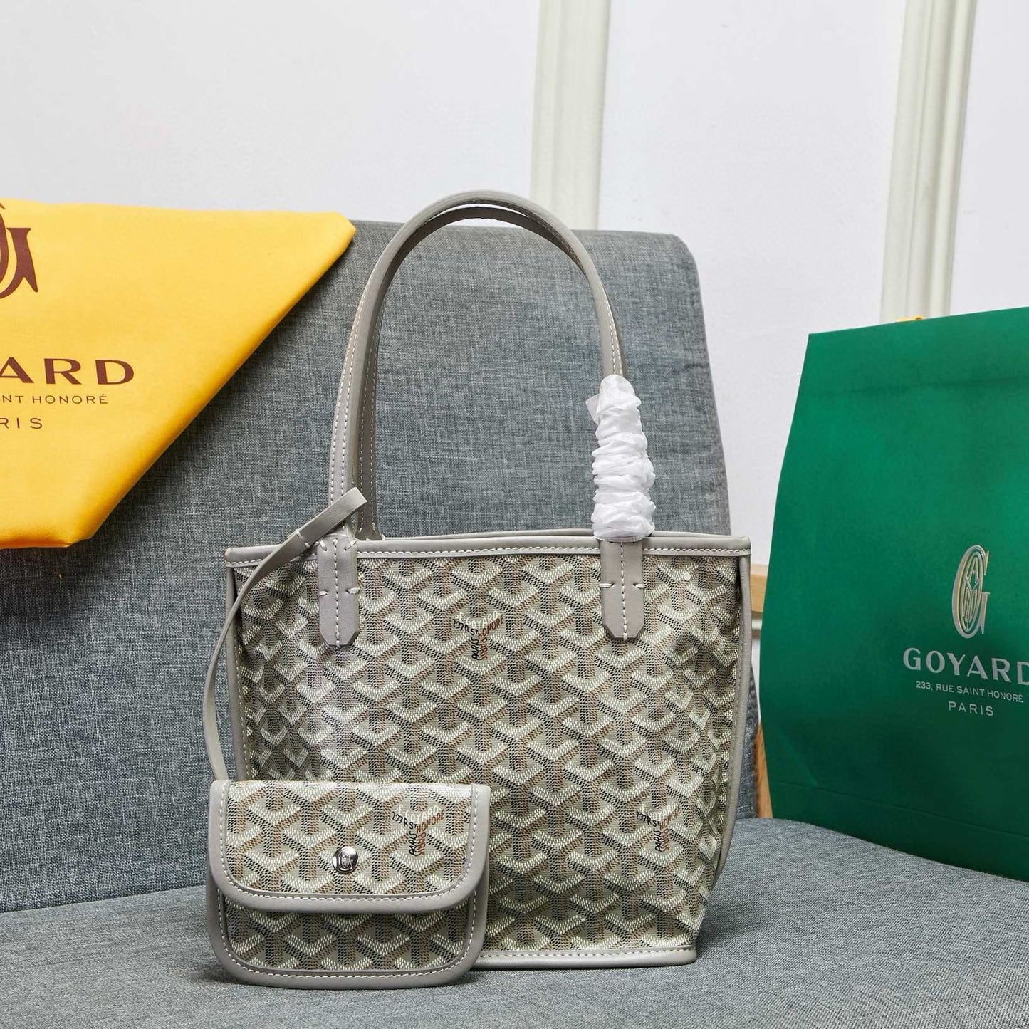 ๐ Coated Canvas Mini Tote Bag With Pouch