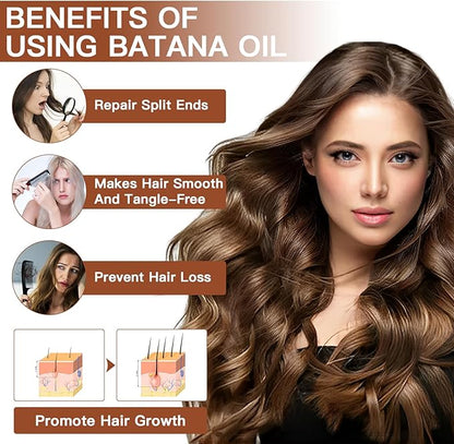 Batana Oil for Hair Growth,120ml Organic Batana Oil,Repairs Damaged Hair,Eliminates Split Ends and Enhances Hair Thickness for Healthier,Thicker