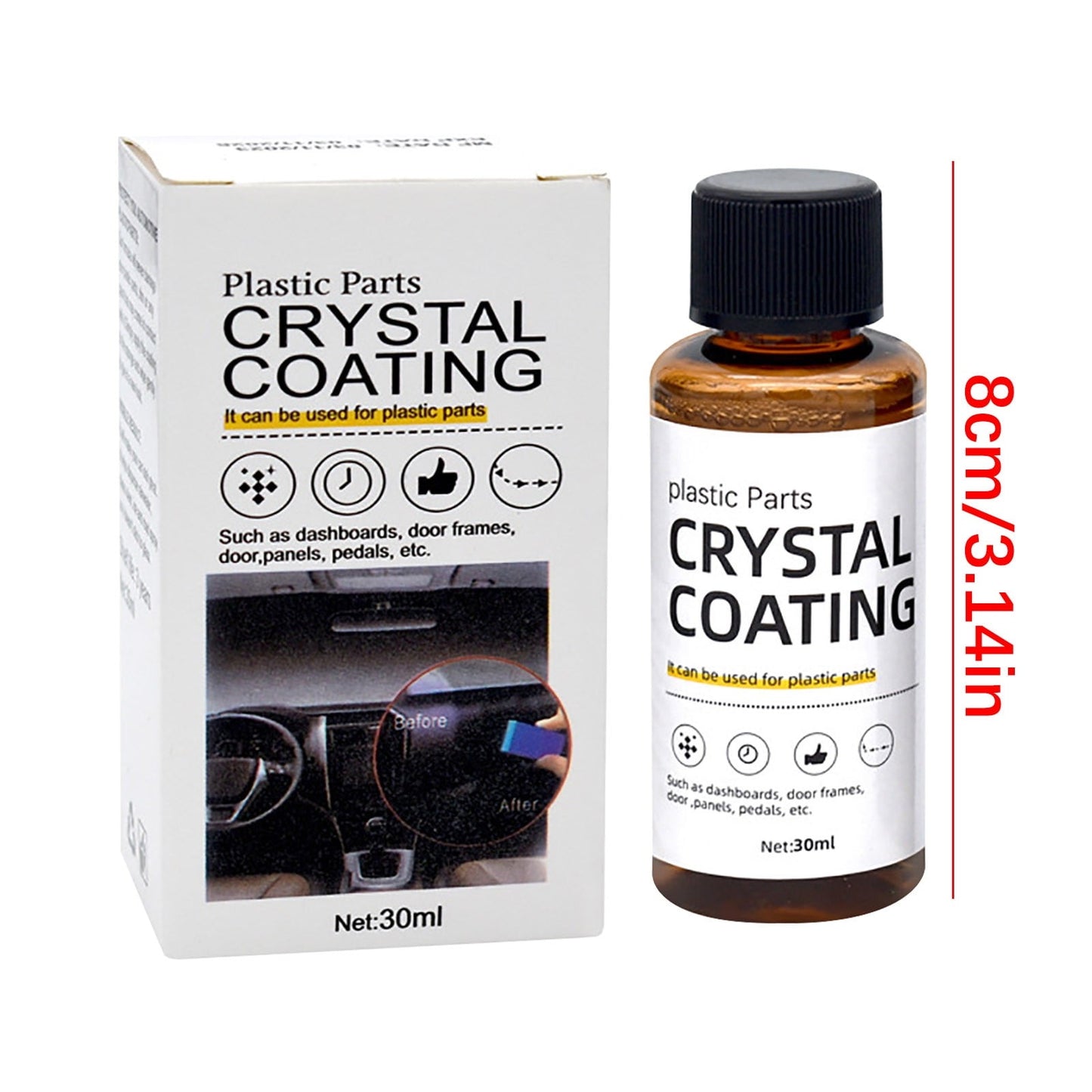 KQJQS Crystal Coating for car,Plastic Parts Crystal Coating,Plastic Parts Crystal Coating for Car,Easy to Use Car Refresher, Great Gloss Protection