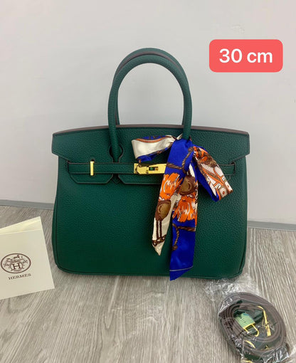 H Clemence Togo Leather Gold Finish Bag 30cm