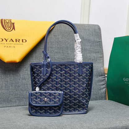 𝐆 Coated Canvas Mini Tote Bag With Pouch