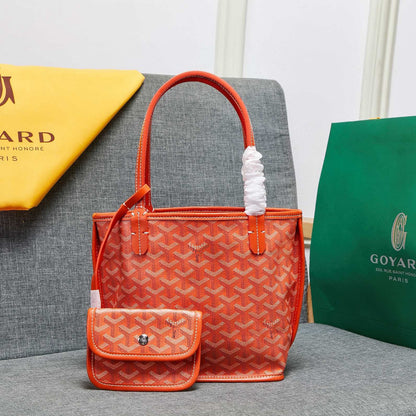 𝐆 Coated Canvas Mini Tote Bag With Pouch