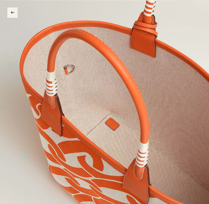 H Steeple Bag In Canvas & Calfskin Leather