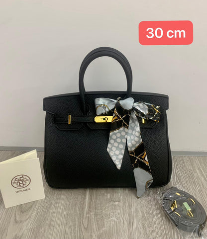 H Clemence Togo Leather Gold Finish Bag 30cm