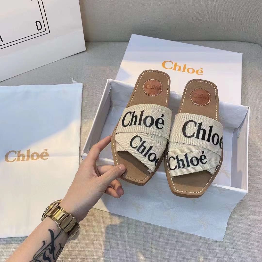 CHL Canvas Logo Ribbon  Flat Sandals