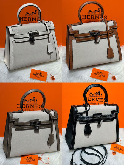 H Sellier Toile Swift Handbag 25cm