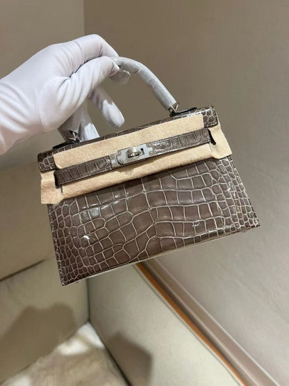 H Mini Crocodile & Alligator Bag 22cm