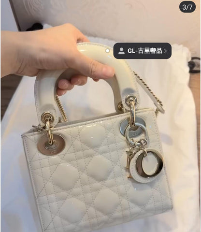 C.D Lady Dior Mini Shiny Chain Bag